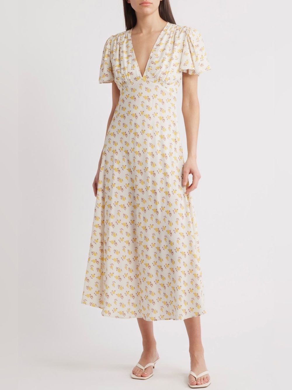FAITHFULL THE BRAND Stacia Floral Midi Dress, Size M, NWT